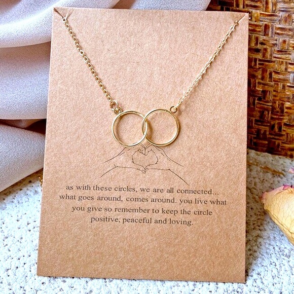 Fashion Jewelry Jewelry - Positive Inspirational Gift Necklace Gold We Are All Connected